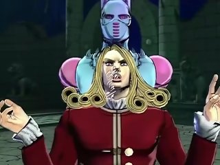 Personajes de Jojo's haciendo diferentes poses con Reggaeton de fondo